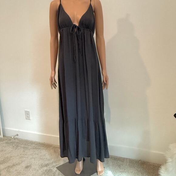 Rhea L/XL  Princess flowy strappy maxi dress Peppercorn D1 2346 - Picture 9 of 10